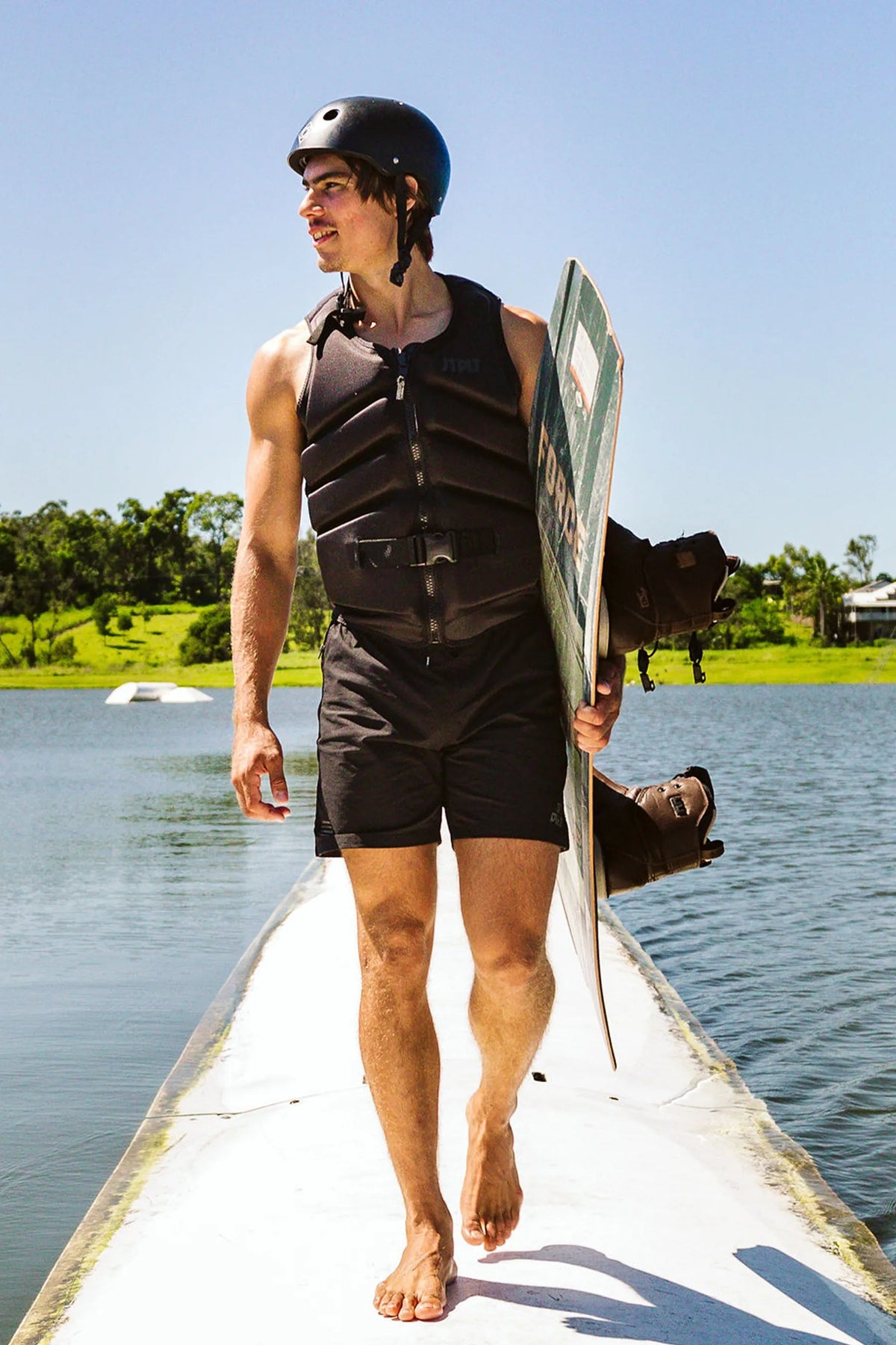 Jetpilot Freeride Life Jacket — Black worn