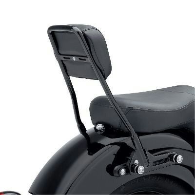 Harley-Davidson 52760-11 gloss black detachable sissy bar upright shown installed; backrest pad and docking hardware not included