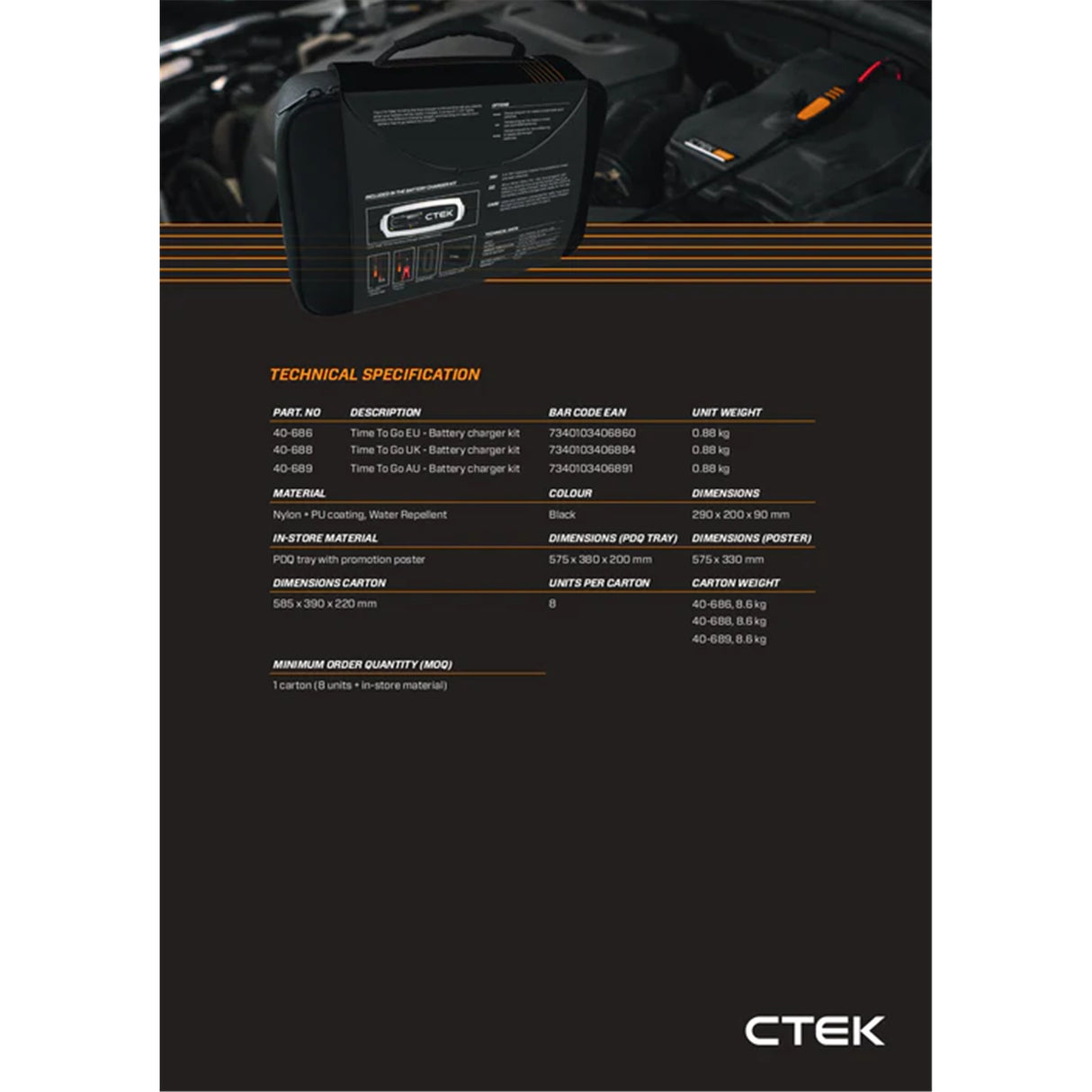 CTEK - MXS 5.0AMP Battery Charger / Maintainer Bundle