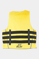 Back of the Black/Yellow Titan Nylon with three black straps and the Jetpilot logo