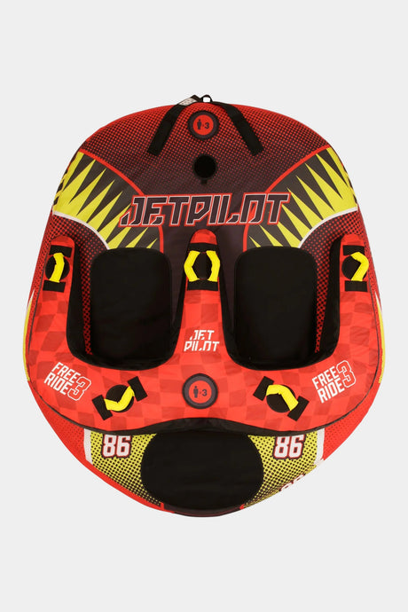 Jetpilot JA26008 Freeride 3 person towable tube in red and yellow