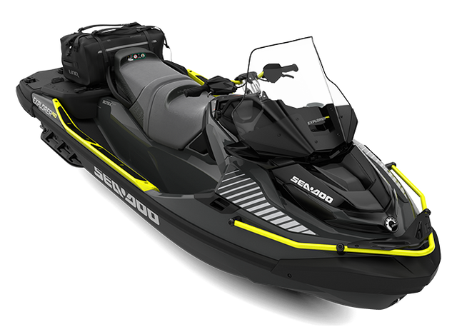 Yellow front grab rail fitted to a Sea-Doo Explorer Pro. Watercraft and other accessories are not included.