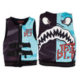 Jetpilot The Cause Youth Life Jacket - Black/Blue Shark - front and back