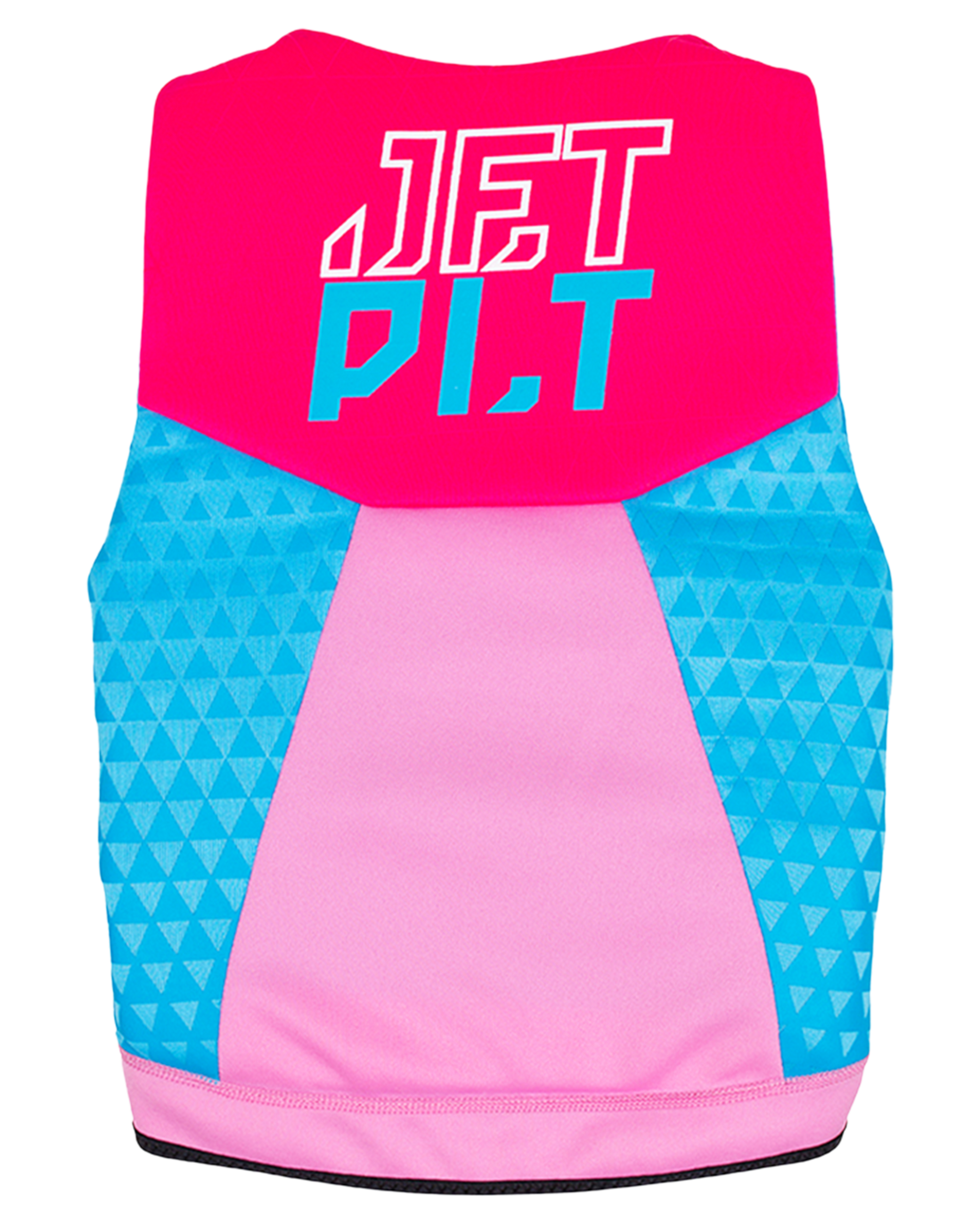 Jetpilot Cause JA22211C pink and blue youth life jacket, rear view