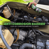 Salty Hero Anti-Corrosive Spray being applied to exposed marine engine hardware