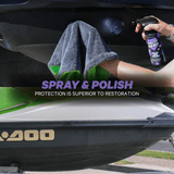 Salty Hero Spray and Polish applied with a microfibre cloth to a personal watercraft
