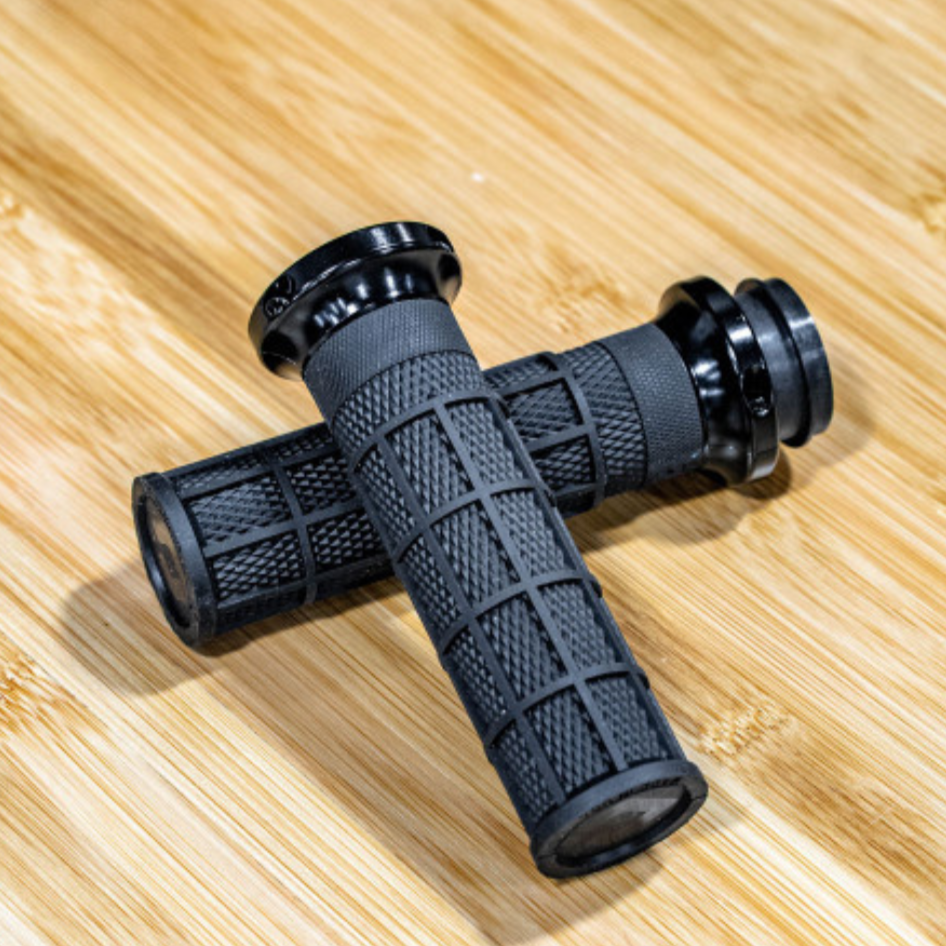 ODI x Hart Luck - Full Waffle Lock-On Grips for Harley V-Twin